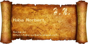 Haba Norbert névjegykártya