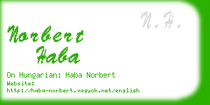 norbert haba business card